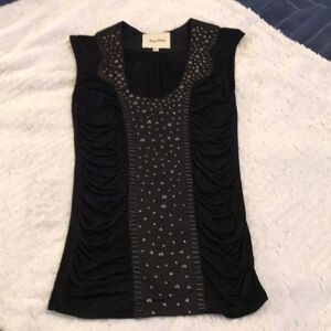 Cute Body Policy Black tank top with gold detail